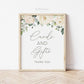 Cards and Gifts Printable Table Sign 8x10 . White Floral . Baby Shower Bridal Shower Wedding Bachelorette Hens Party . Instant Download PDF