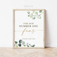 For Our Number One Fans Please Take One . Wedding Fans Favors Printable Sign . Greenery and Gold . Wedding Party . Instant Download G2