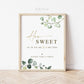 How Sweet it is to be Loved by You Printable Sign . Sweets Dessert Favors Table . Wedding Engagement Bridal Shower . Greenery and Gold G2