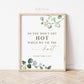 Wedding Fans Sign . So You Don't Get Hot While We Tie the Knot . Summer Wedding Favors Sign . Greenery Gold . Printable Instant Download G2