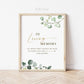 In Loving Memory Forever in Our Hearts Printable Sign . Memorial Wedding Photo Table . Greenery and Gold . PDF Printable Download G2