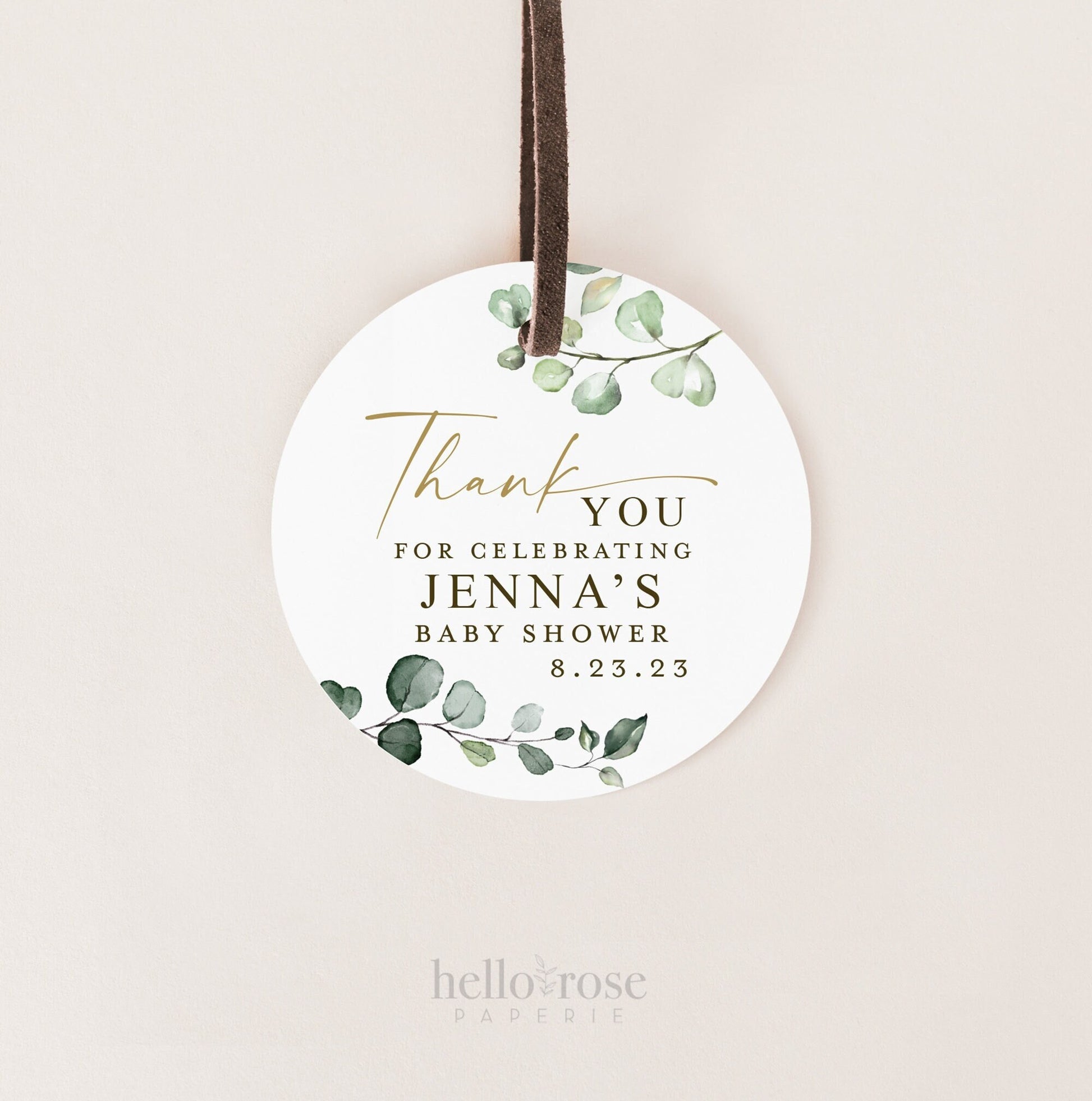 PRINTABLE Thank You Baby Shower Tags Stickers Labels . Personalized Baby Shower Sprinkle Sip and See Favors . 2.25" Digital Download PDF