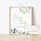 Books for Baby Game Insert Cards and Sign . Boy Girl Neutral Baby Shower . Greenery and Gold Boho Rustic . 8x10 Sign Instant Download G2