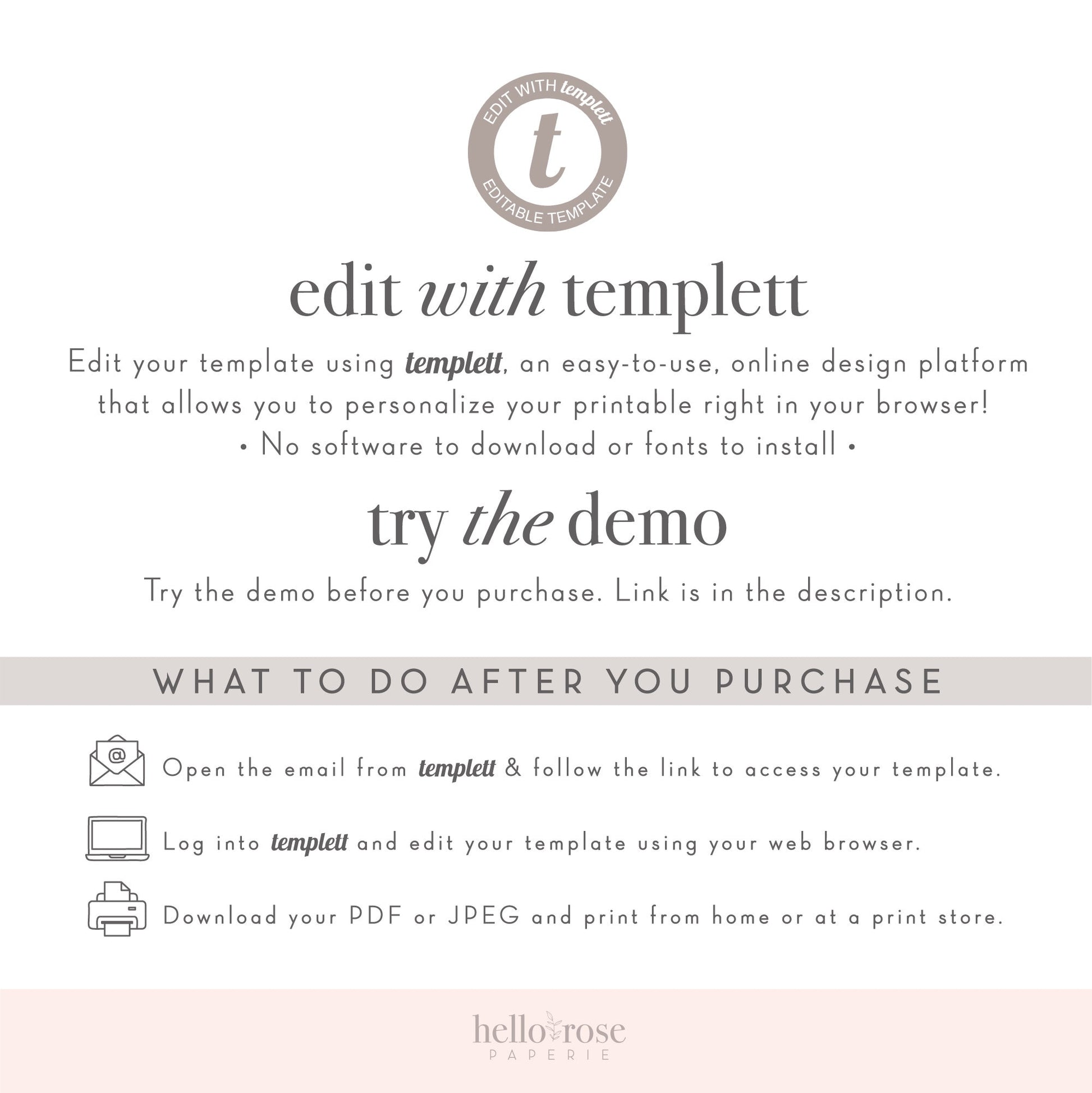 Boho Baby Shower Games + Signs Bundle . Printable Blush Pink Girl Minimalist Baby Shower . Editable Template . Instant Download Templett