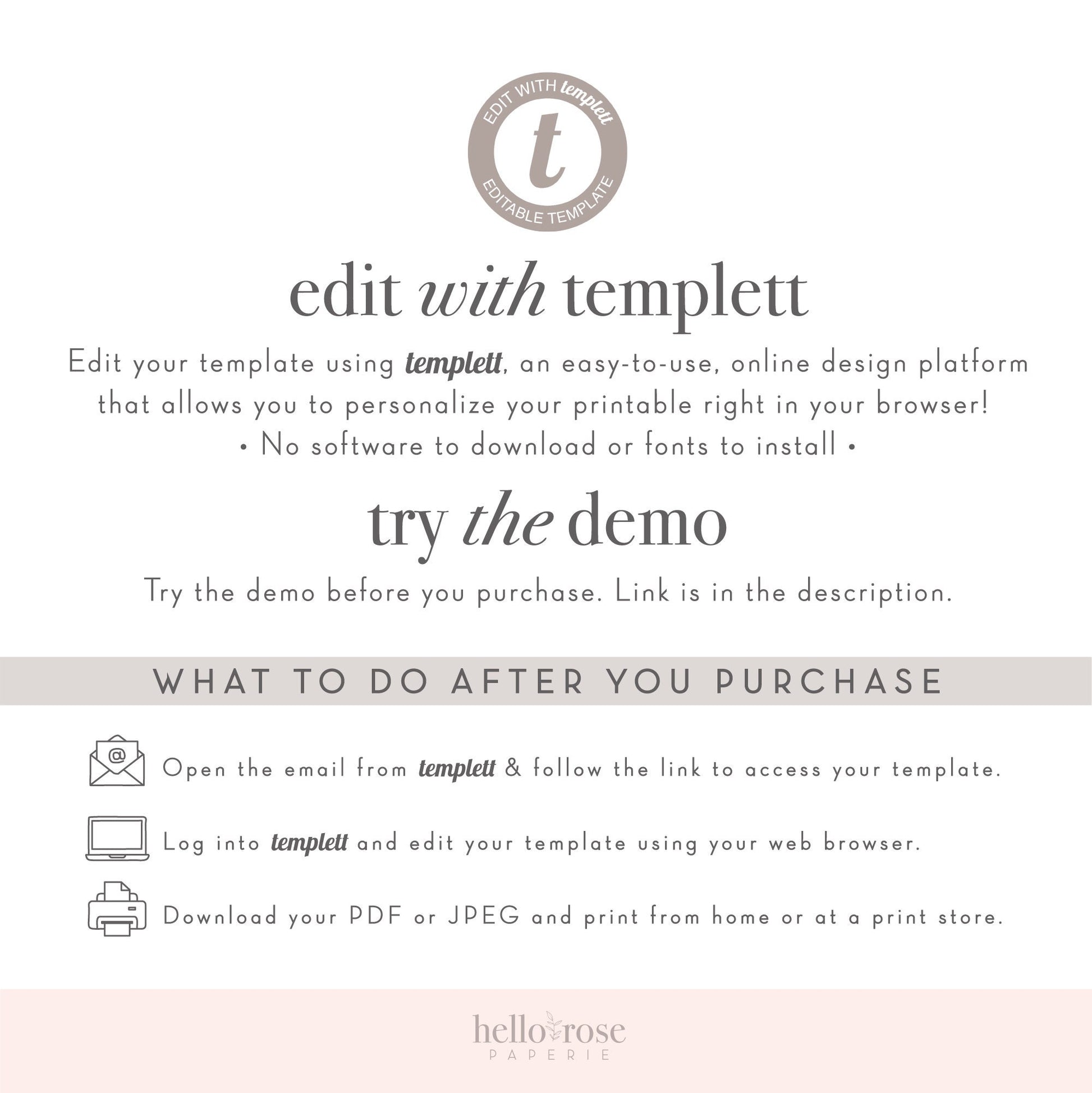 Baby Predictions and Advice Boho Baby Shower Printable Game . Blush Pink Girl Minimalist . Editable Template . Instant Download Templett