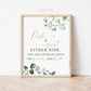Pick a Seat Either Side You Are Loved by Groom and Bride Wedding Printable Sign . Greenery + Gold . Wedding Decor . Instant Download G2