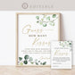 Guess How Many Kisses . Bridal Shower Wedding Game . Greenery + Gold . PRINTABLE Editable Template Instant Download Templett G2-T