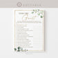 Find the Guest Bridal Shower Bachelorette Game . Greenery + Gold . PRINTABLE Editable Template Instant Download Templett G2-T