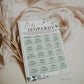Baby Jeopardy Printable Game . Gender Neutral Baby Shower Greenery and Gold . PRINTABLE Editable Template . Instant Download Templett G2-T