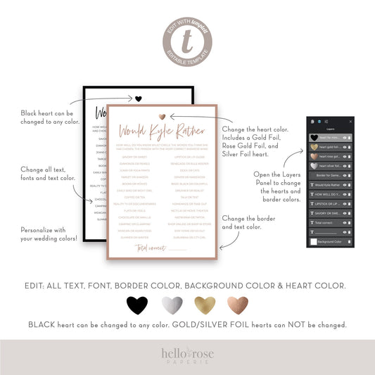 Wedding Guest Libs Game . FULLY EDITABLE . Printable Funny Wedding Advice Mad Libs . Minimalist Personalized . Download Template Templett
