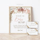 Measure the Baby Bump Baby Shower Game Sign + Cards . Girl Baby Shower . Boho Pampas Grass Pink Floral . 8x10 Sign Instant Download