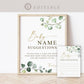Baby Name Suggestions Printable Baby Shower Game . Sign + Card . Greenery Gold . PRINTABLE Editable Template Instant Download Templett G2-T