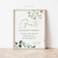 Personalized Wedding Bathroom Basket Printable Signs . Ladies and Gents Wedding Restroom Please Help Yourself . Greenery Gold . Download G2
