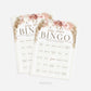 Baby Shower Bingo Personalized Game . Pink Floral Boho Pampas Girl Baby Shower . PRINTABLE Editable Template . Instant Download Templett