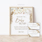 Measure the Baby Bump Baby Shower Game Sign + Cards . Gender Neutral Baby Shower . Pampas Grass White Floral . 8x10 Sign Instant Download