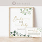 Books for Baby . Personalized Baby Shower Game . 8x10 Sign + Cards . Greenery + Gold . PRINTABLE Editable Template Download Templett G2-T