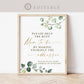 Help the Busy Mom to Be Addressee Sign Printable Template . Greenery + Gold . Baby Shower Thank You Cards . Instant Download Templett G2-T