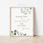 Let Love Grow Please Take a Succulent Sign . Greenery Gold . Bridal Shower Wedding . Editable Printable Template Instant Download Templett