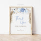 Thank You for Coming Please Take One PRINTABLE Baby Bridal Shower Sign . Boy Baby Shower . Pampas Grass Blue Floral . 8x10 Instant Download