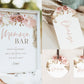 MOMosa Bar Sign + Mimosa Tags Template . Baby Shower Mimosa . Pampas Pink Floral . PRINTABLE Editable Template . Instant Download Templett