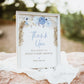 Baby Shower Thank You for Coming Sign Personalized Template . Blue Boho Pampas Boy . PRINTABLE Editable Instant Download Templett Template