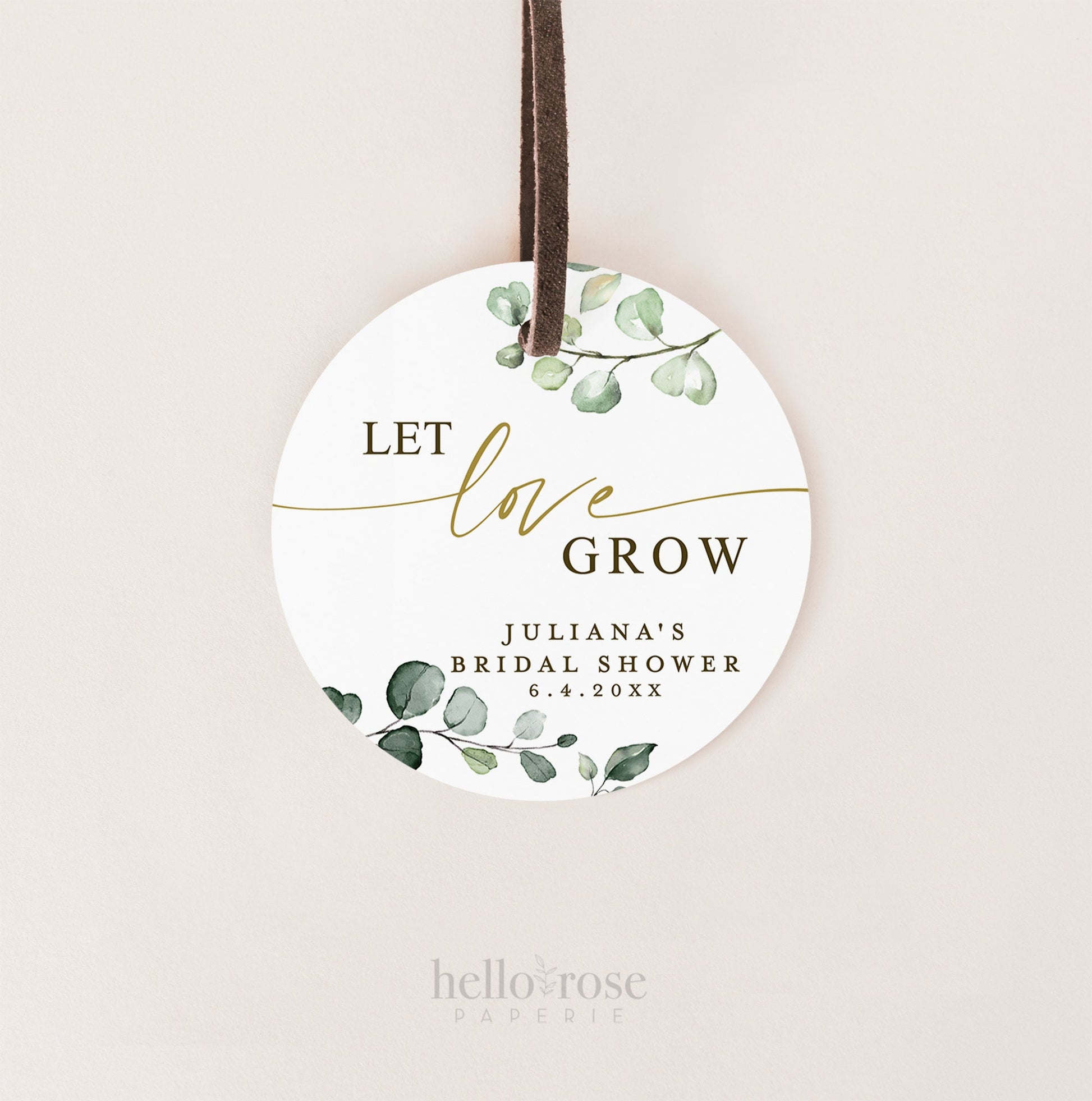 Let Love Grow Please Take a Succulent Sign . Greenery Gold . Bridal Shower Wedding . Editable Printable Template Instant Download Templett
