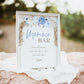 MOMosa Bar Sign + Mimosa Tags Template . Baby Shower Mimosa . Pampas Blue Floral . PRINTABLE Editable Template . Instant Download Templett