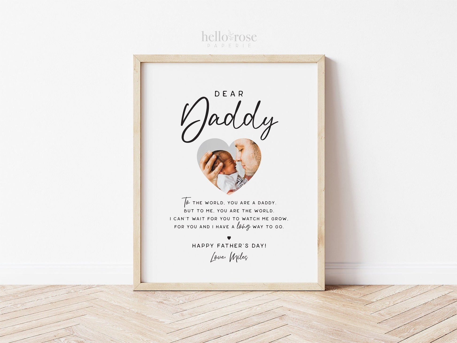 Father's Day Gift from Baby Kids Son Daughter . PRINTABLE Personalized First Fathers Day Gift . Dear Daddy Minimalist . DIGITAL DOWNLOAD
