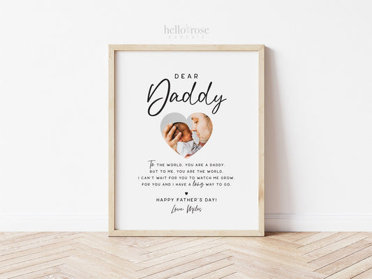 Father's Day Gift from Baby Kids Son Daughter . PRINTABLE Personalized First Fathers Day Gift . Dear Daddy Minimalist . DIGITAL DOWNLOAD