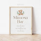 Mimosa Bar PRINTABLE Sign . Teddy Bear Blue Boy . Baby Shower Brunch Sip and See . Greenery . We Can Bearly Wait . DIGITAL DOWNLOAD 8x10