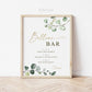 Bellini Bar Sign Printable Sign . Greenery + Gold . Wedding Engagement Bridal Shower Bachelorette Hens Party Baby . Instant Download 8x10 G2