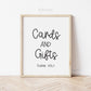 Cards and Gifts Thank You Baby Shower Table Sign . Boy Girl Neutral . Kraft + Minimalist Black White . Printable 8x10 Instant Download . K4