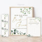 How Old Were They . Bride and Groom Age Game Guess Cards + Sign Printable . Greenery + Gold . Bridal Shower Bachelorette Party . Download G2