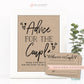 Advice for the Couple Printable Kraft Sign + Cards . Bridal Shower . Wedding Engagement . Hen Do Bachelorette . Words of Advice Mr and Mrs