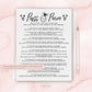 Pass the Poem Bridal Shower Printable Game . Bachelorette Hens Party Fun Icebreaker . Black and White Kraft . Instant Download PDF