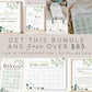 Thank You Card Template for Wedding Bridal Baby Shower Small Business . Greenery Gold . PRINTABLE Editable Templett Instant Download . G2-T