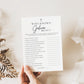 Who Knows the Bride Best Personalized Bridal Shower Bachelorette Hens Game . Minimalist PRINTABLE Editable Template . Download Templett M2-T