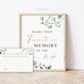 Favorite Memory of the Bride Cards + Sign Printable . Greenery and Gold . Bridal Shower Bachelorette Hens Party . Instant Download G2