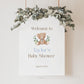 Editable Bear Baby Shower Welcome Personalized Sign . Pink Blue and Green . PRINTABLE Poster . Instant Download Templett Template