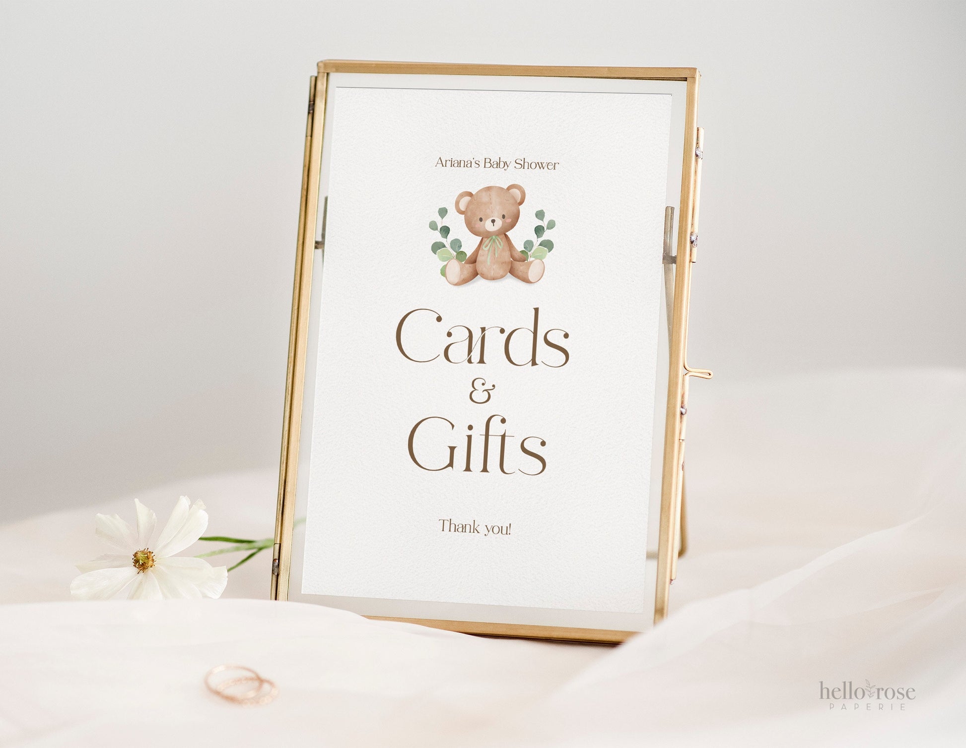 Books and Gifts Sign Template . Books for Baby . Teddy Bear Baby Shower Blue Pink Green . PRINTABLE Editable Templett Instant Download B1-T