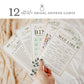 12 Bridal Shower Games Bundle Bestsellers . Printable Wedding Greenery + Gold Games . Editable Template . Instant Download Templett G2-T