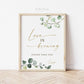 Love is Brewing Coffee Tea and Beer Bar Sign Printable . Greenery and Gold . Wedding Engagement Bridal Shower . Instant Download 8x10 G2