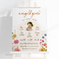 First Birthday Milestone Sign with Photo Template . Wildflowers . PRINTABLE Editable Poster . Instant Download Templett