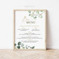 Wedding Bar Menu Sign . Greenery + Gold . Wedding Engagement Bridal Baby Shower Bachelorette Party . Template Instant Download Templett G2-T