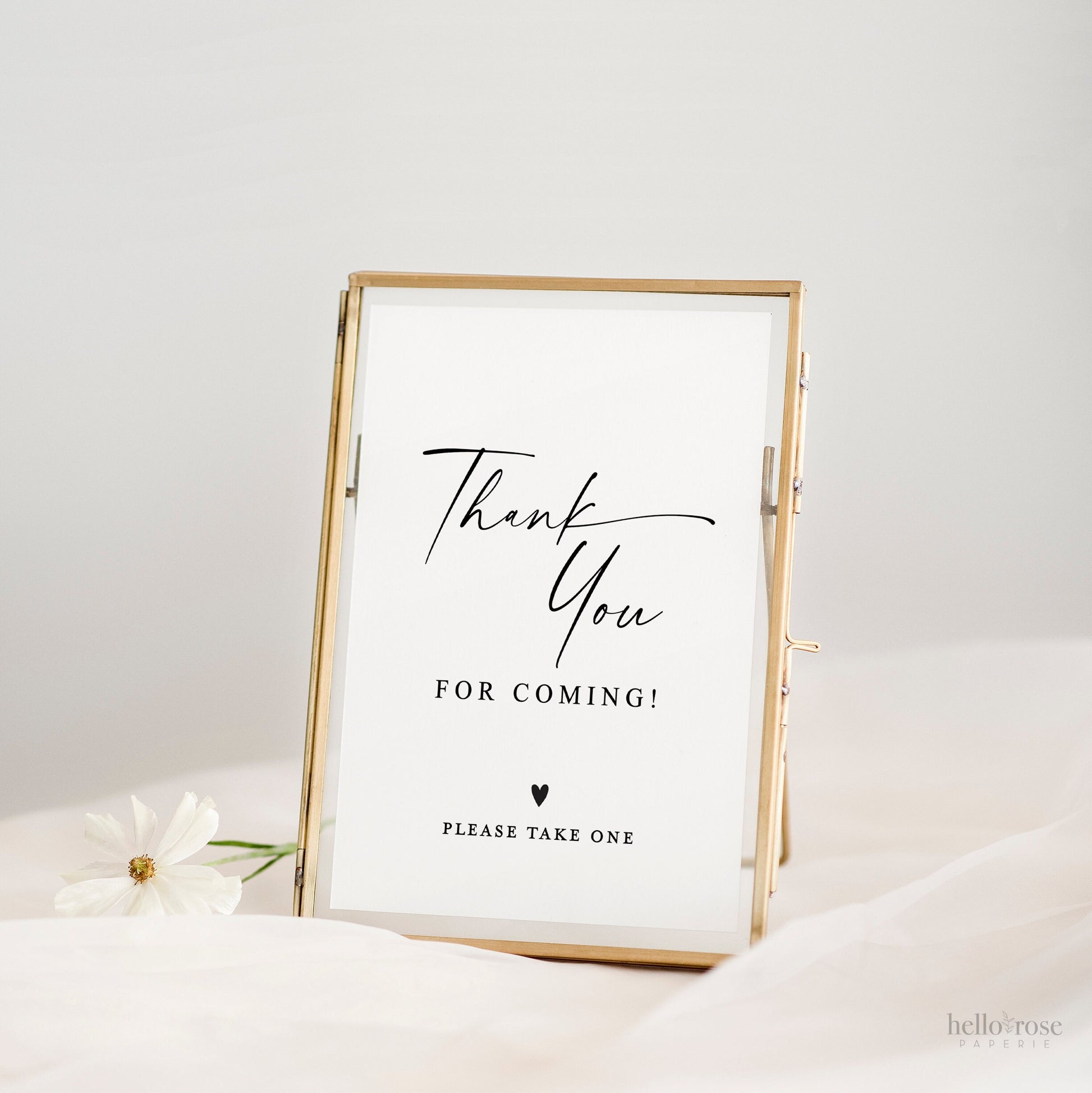 Thank You Sign Editable Template . Please Take One . Wedding Bridal Baby Shower . Simple Modern PRINTABLE Instant Download Templett SM-T