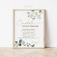 Wedding Cornhole Board Guestbook Sign PRINTABLE . Greenery & Gold . Wedding Guest Book Alternative . Instant Download G2