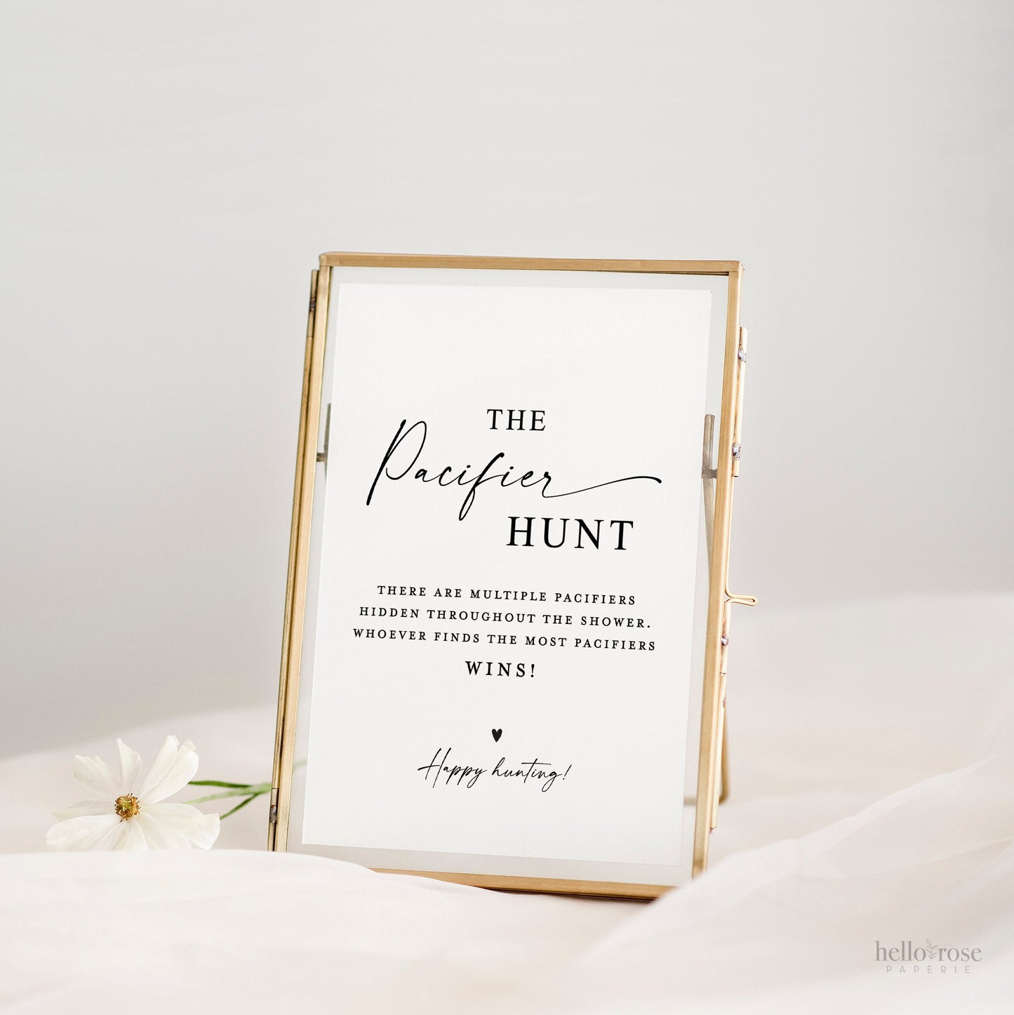Pacifier Hunt Baby Shower Game Table Sign . Boy Girl Neutral Baby Minimalist . PRINTABLE Editable Template Instant Download Templett SM-T