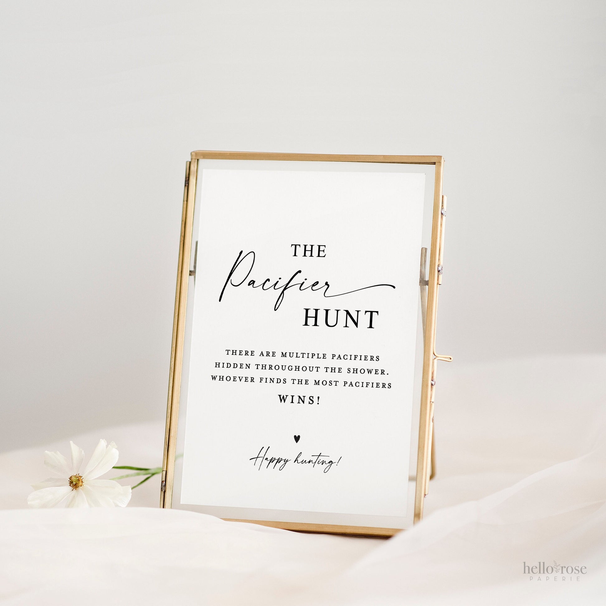 Pacifier Hunt Baby Shower Game Table Sign . Boy Girl Neutral Baby Minimalist . PRINTABLE Editable Template Instant Download Templett SM-T