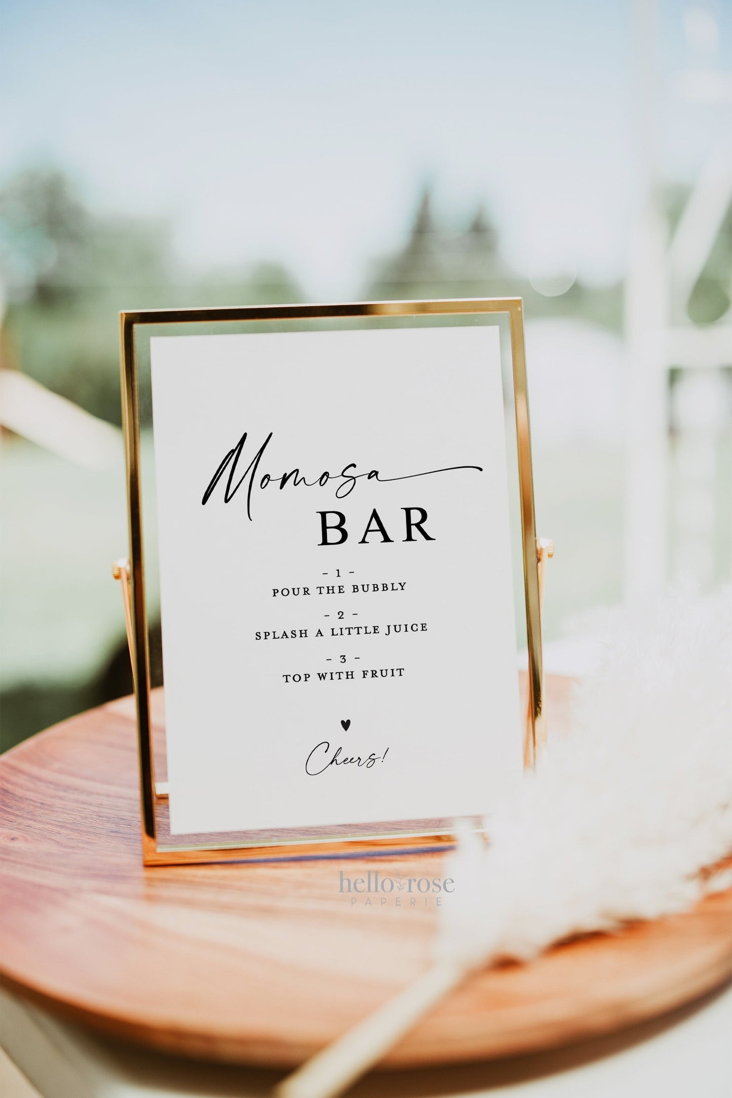 MOMosa Bar Sign . Minimalist Baby Shower Mimosa Bar Sign . Editable Template . Instant Download Templett SM-T