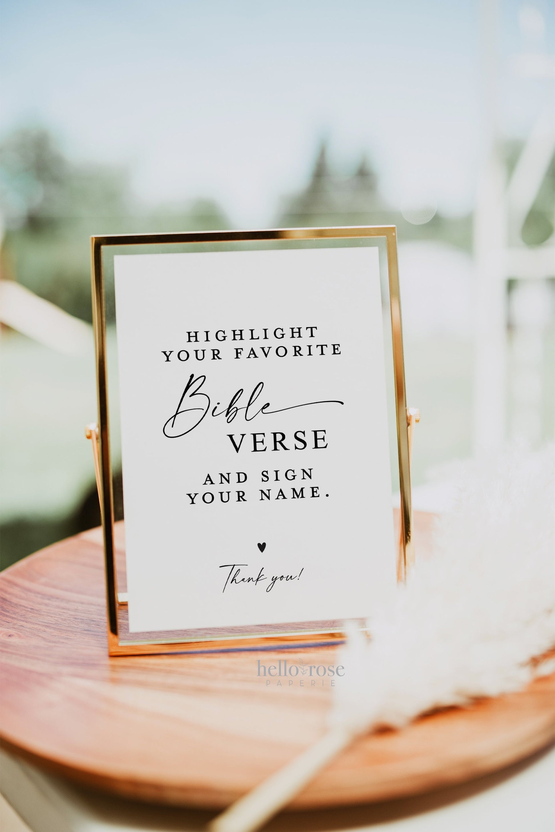 Highlight Your Favorite Bible Verse Guestbook Sign Printable Template . Minimalist Wedding Baby Bridal Shower Instant Download Templett SM-T